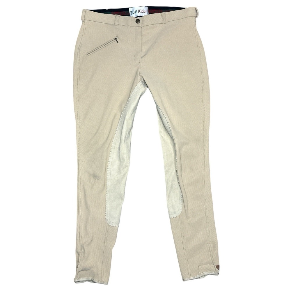 Tuffrider Women's LtTan Low Rise Rib Riding Breeches Size30 Reg Poly/Elast/Spand